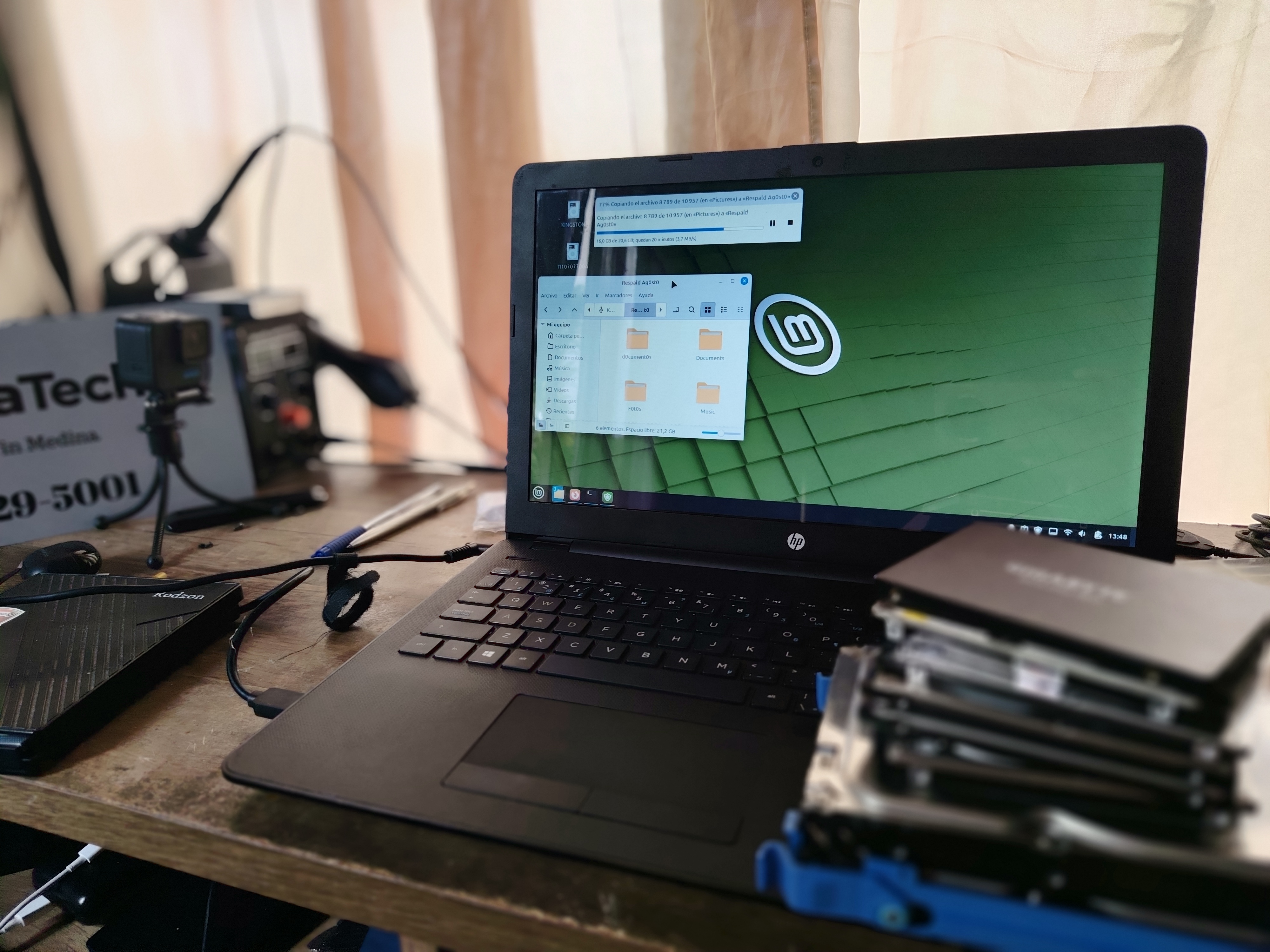 Respaldo de información en computadora con Linux Mint y transferencia de archivos